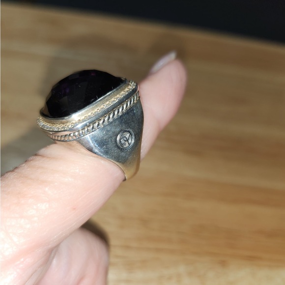 David Yurman Sterling Silver Amethyst Ring - Picture 13 of 13